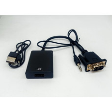 KABEL CONVERTER VGA TO HDMI PACKING HIJAU